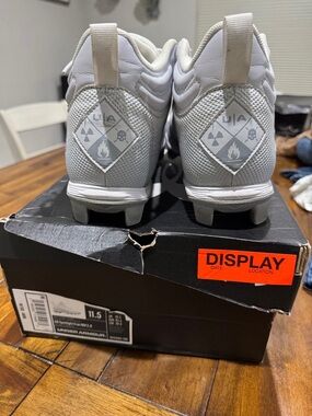 Gently used Under Armour White Men's Spotlight Franchise RM 2.0 Cleats.